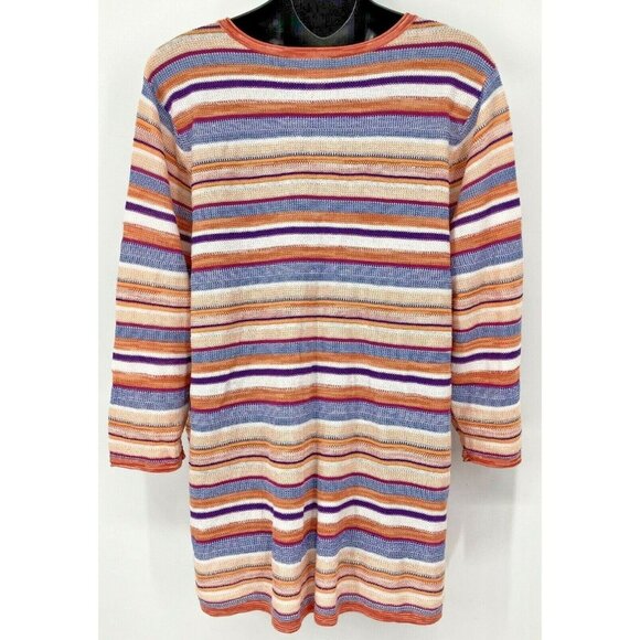 Chicos 3 Extra Large XL Tunic Linen Top Blouse - Picture 5 of 9